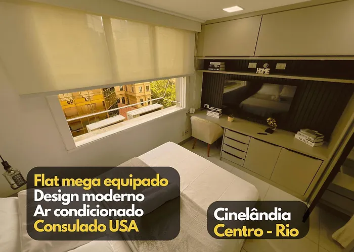 Flat Moderno completo Ar Consulado USA Cinelândia Centro - Feito por Arquiteto Rio de Janeiro